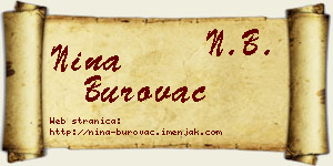 Nina Burovac vizit kartica